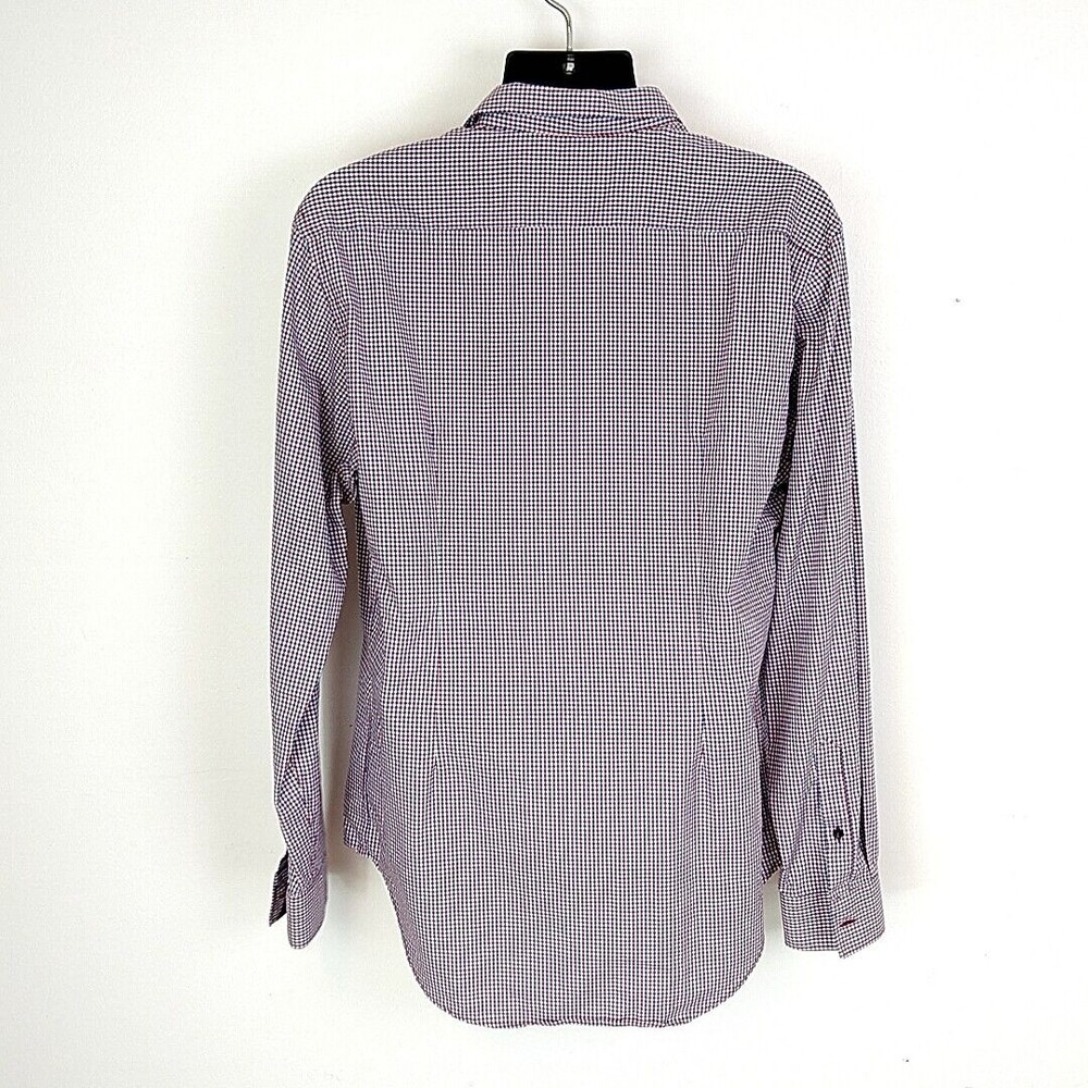 Zara Mens XXL Shirt Slim Fit Blue Red Checked Button Front Casual Dress Long Slv - Picture 5 of 9